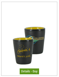 1.5 oz ceramic shot glass - matte black out/gloss Yellow in1.5 oz ceramic shot glass - matte black out/gloss Yellow in