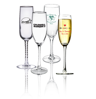Imprinted champagne Nobless flute glass