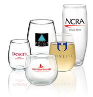 Promotional Stemless Wine Glasses Printed with Logo 
